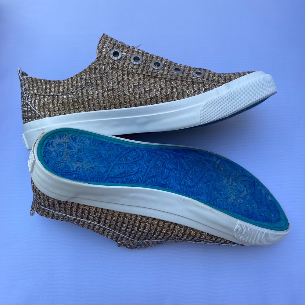 Sparkly Gold Slip on Sneakers